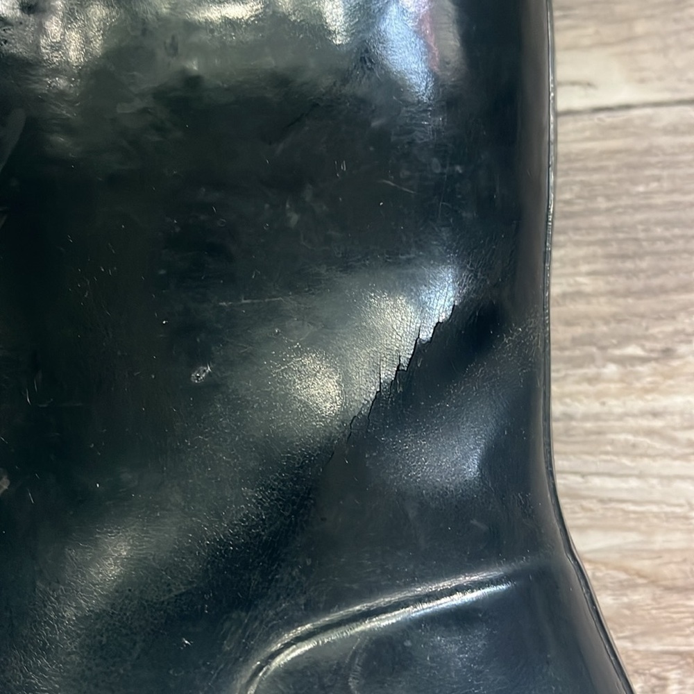 Hunter Boots Tall Navy Blue Women’s Size 8 Rain Boots - FLAWED Cracking - Picture 6 of 8